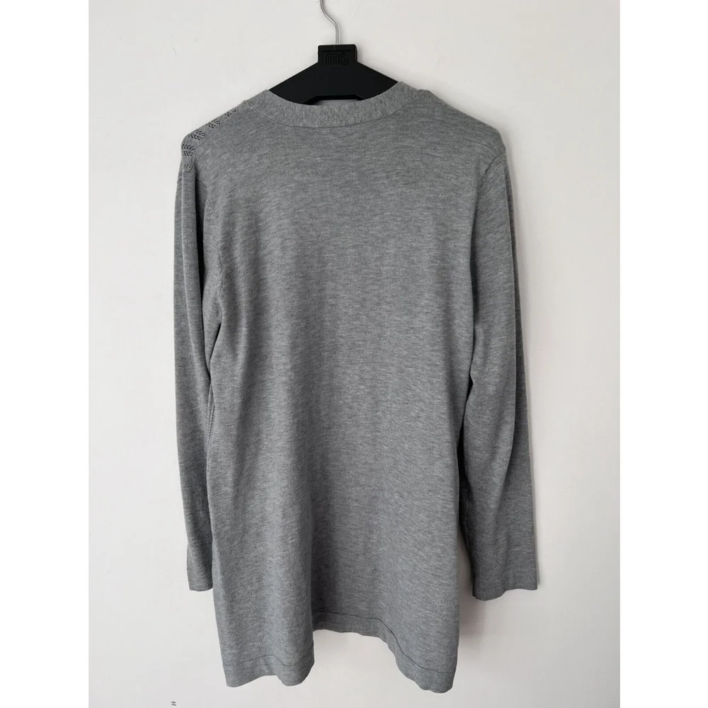 Karen Scott Womens Open Knit Cardigan Sweater Size Large Gray - Picture 3 of 6